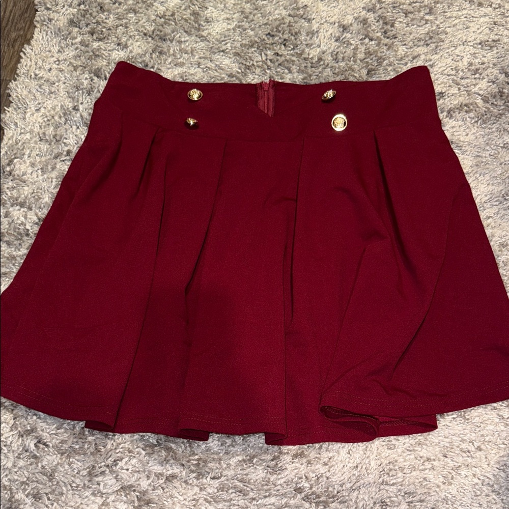 SHEIN Curve Burgundy Skirt